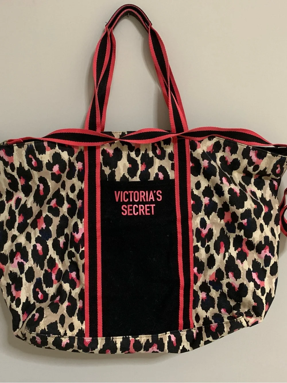 Victoria’s Secret Pink & Leopard Print Weekender Tote Bag/gym/travel/Beach